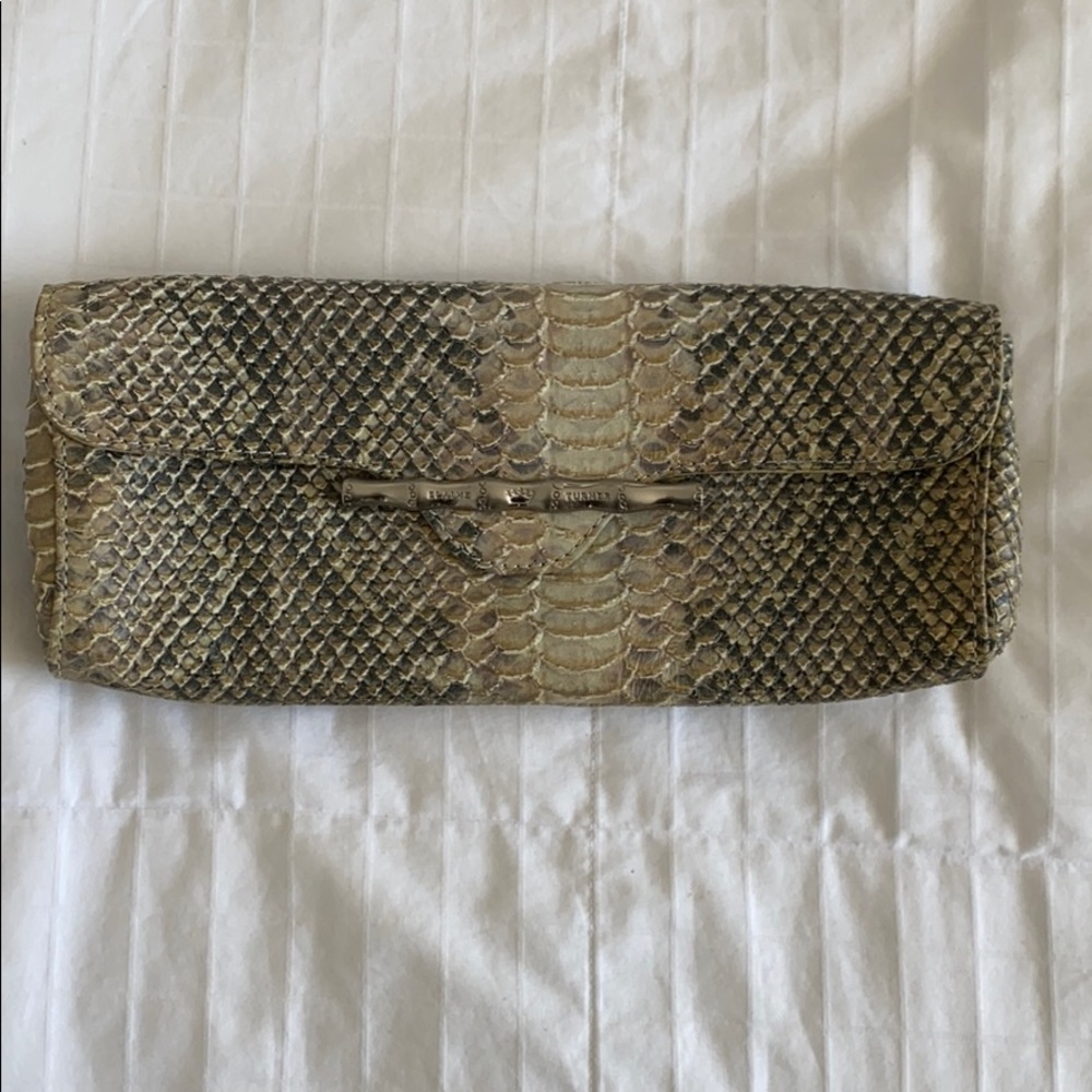 Elaine Turner Embossed Python Clutch